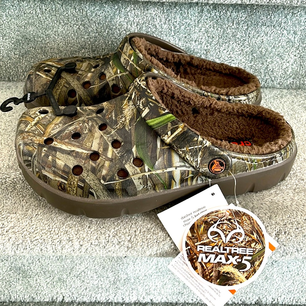 Camo Fleece-Lined Crocs NWT!